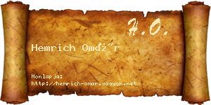 Hemrich Omár névjegykártya